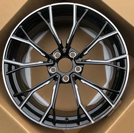 03029 alloy wheel rim – Gloss Black Machined Lip + Milled Grooves