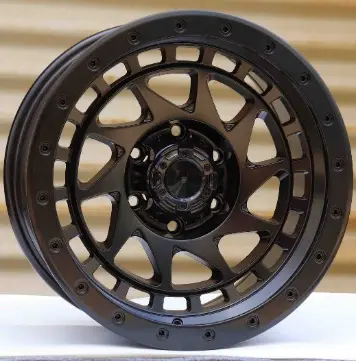 FBX106 alloy wheel rim – Matte Black + Silver Rivets