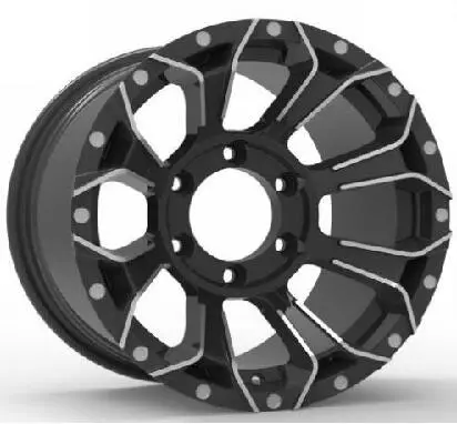 RHX1114 alloy wheel rim – Gloss Black Machined Face + Milled Rivet Holes