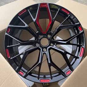 WD0169 alloy wheel rim – Gloss Black + Milled + Red Clear Coat
