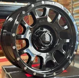 WD034 alloy wheel – Gloss Black + Silver Rivets, photo 1