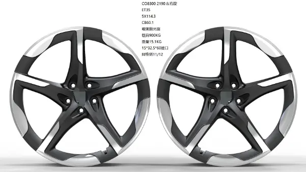 WD0546 alloy wheel rim – Gloss Black + Polished