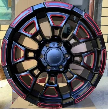 WD088 alloy wheel rim – Matte Black + Milled Window + Red Clear Coat