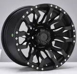 WD124 alloy wheel – Matte Black + Milled Spokes and Rivet Holes, photo 3