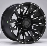 WD124 alloy wheel – Matte Black + Milled Spokes and Rivet Holes, photo 2
