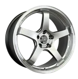 WD165 alloy wheel – High-Gloss Black Machined Lip, photo 2