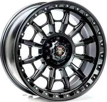 WD200 alloy wheel rim – Matte Black + Silver Rivets