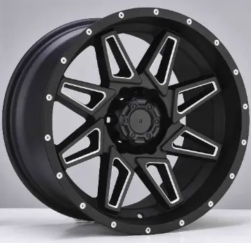 WD212 alloy wheel rim – Matte Black + Milled Spokes and Rivet Holes