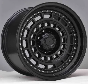 WD221 alloy wheel rim – Matte Black + Silver Rivets