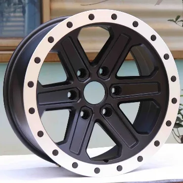 WD224 alloy wheel rim – Matte Black Machined Lip + Matte Black Rivets