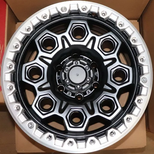 WD382 alloy wheel rim – Matte Black + Beadlock Ring (Natural Aluminium)