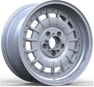WD482 alloy wheel rim – Silver Machined Lip + Chrome Rivets