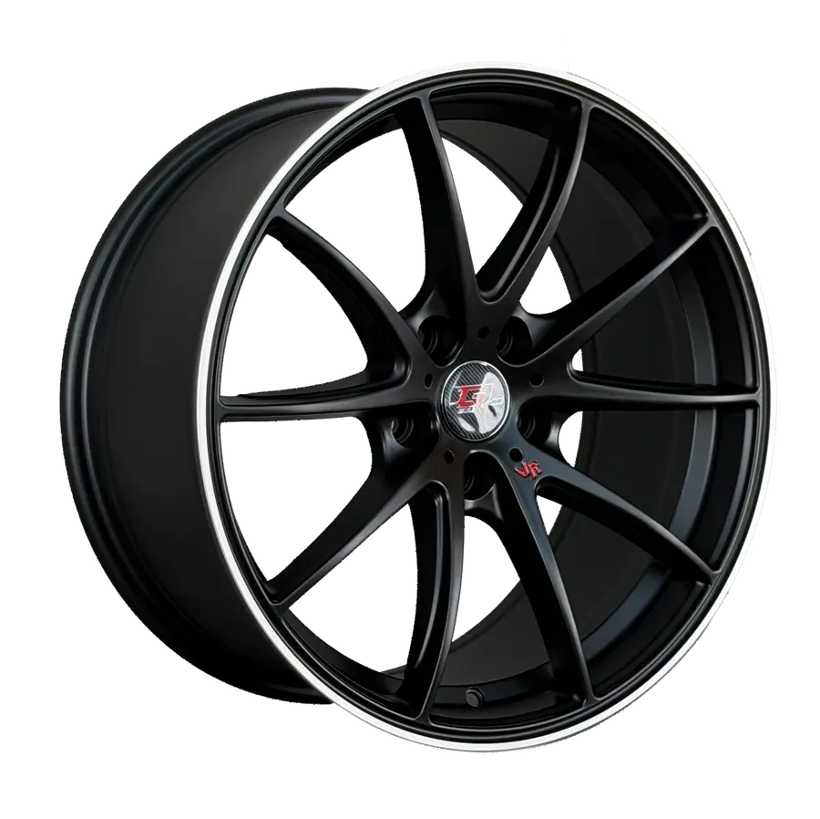 WD497 alloy wheel rim – Matte Black Lip + Milled Lettering (Polished)